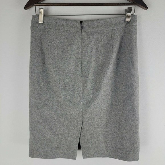 Like New! J Crew Sz 6 The Pencil Skirt Fully Lined Grey Wool Vented Skirt - Picture 2 of 6